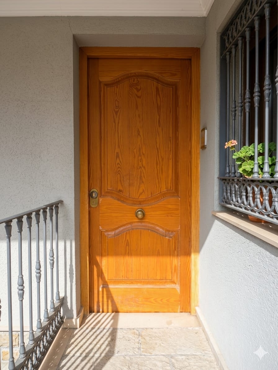 Puerta blindada original antes de la sustitución