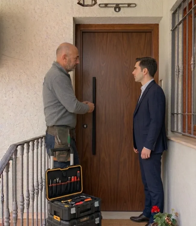 cambio de cerradura de puerta en Valencia en vivienda real